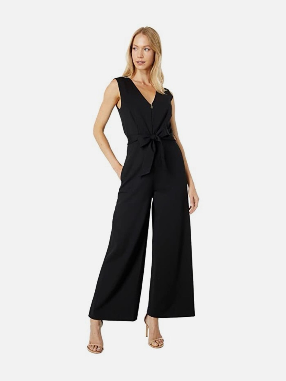 kate spade Black V-Neck Ponte Jumpsuit